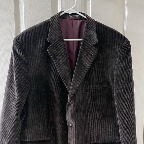 Coconut Grove Brown Corduroy Dress Coat Sport Coat Blazer Cotton Men's Size 46R - Picture 2 of 13